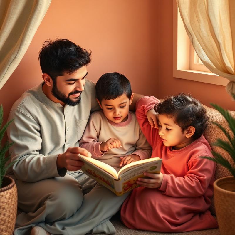 معلّمة تقرأ لطفل